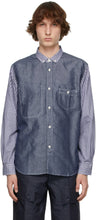Junya Watanabe White Cotton Check Shirt - Chemise de chèque de coton blanc Junya Watanabe - Junya Watanabe 화이트 코튼 체크 셔츠