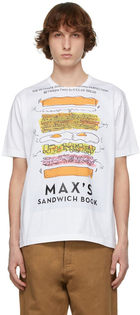 Junya Watanabe White Max Halley Edition Printed T-Shirt - T-shirt imprimé imprimé JUNYA WATANABE WHAND HALLEY EDITION - Junya Watanabe White Max Halley Edition 인쇄 티셔츠 인쇄