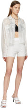 Junya Watanabe White Sequin Bike Shorts