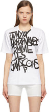 Junya Watanabe White Signed T-Shirt - T-shirt Signé White Junya Watanabe - Junya Watanabe White는 T 셔츠를 서명했습니다