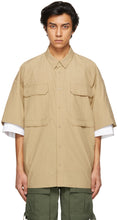 Juun.J Beige Layered Pocket Short Sleeve Shirt - Chemise à manches courtes de poche en couches beige Juun.j - Juun.j 베이지 색 포켓 반팔 셔츠를 계층화했습니다