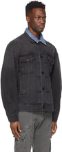 Juun.J Black Denim Layered Trucker Jacket