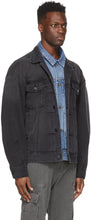 Juun.J Black Denim Layered Trucker Jacket