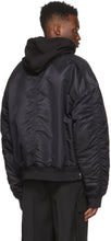 Juun.J Black Detachable Hood Bomber Jacket