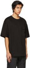 Juun.J Black Embroidered Logo Pocket T-Shirt
