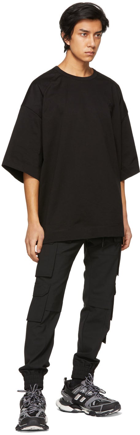 Juun.J Black Embroidered Logo T-Shirt