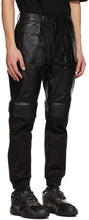 Juun.J Black Faux-Leather Cargo Pants
