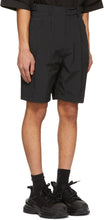 Juun.J Black Two-Pleat Belted Shorts