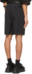Juun.J Black Two-Pleat Belted Shorts