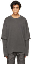 Juun.J Grey Double Sleeve Long Sleeve T-Shirt - T-shirt à manches longues à double manche Juun.J gris - Juun.j 그레이 더블 슬리브 긴 소매 티셔츠