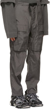 Juun.J Grey Taffeta Outdoor Cargo Pants