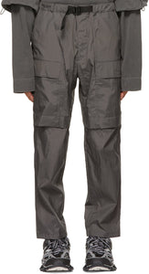 Juun.J Grey Taffeta Outdoor Cargo Pants - Juun.j Grey Taffeta Pantalon de cargaison en plein air - Juun.j 그레이 태 피터 야외화물 바지