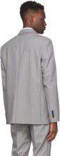 Juun.J Grey Wool Check Glen Blazer