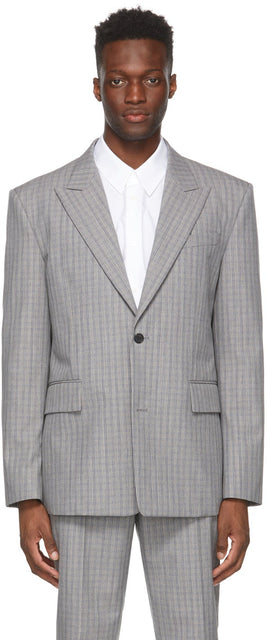 Juun.J Grey Wool Check Glen Blazer - Juun.J Vérifier la laine grise Glen Blazer - Juun.j 회색 양모 점검 글렌 블레이저