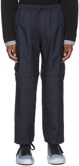 Juun.J Navy CorduraÂ® Detachable Knee Cargo Pants - Juun.j Navy Cordura® Pantalon de cargaison à genou détachable - Juun.j Navy Cordura® 분리형 무릎화물 바지