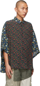 KIDILL Black Flower Wide Short Sleeve Shirt