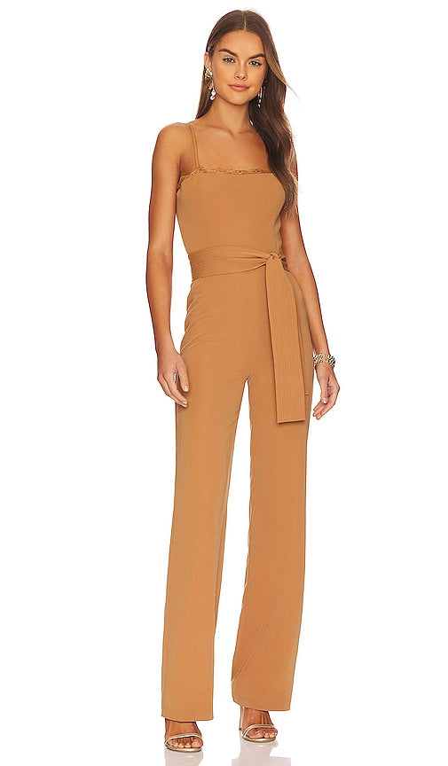 Karina Grimaldi Francesca Jumpsuit in Tan Karina Grimaldi Francesca Suit en bronzage 棕褐色的Karina Grimaldi Francesca连身裤