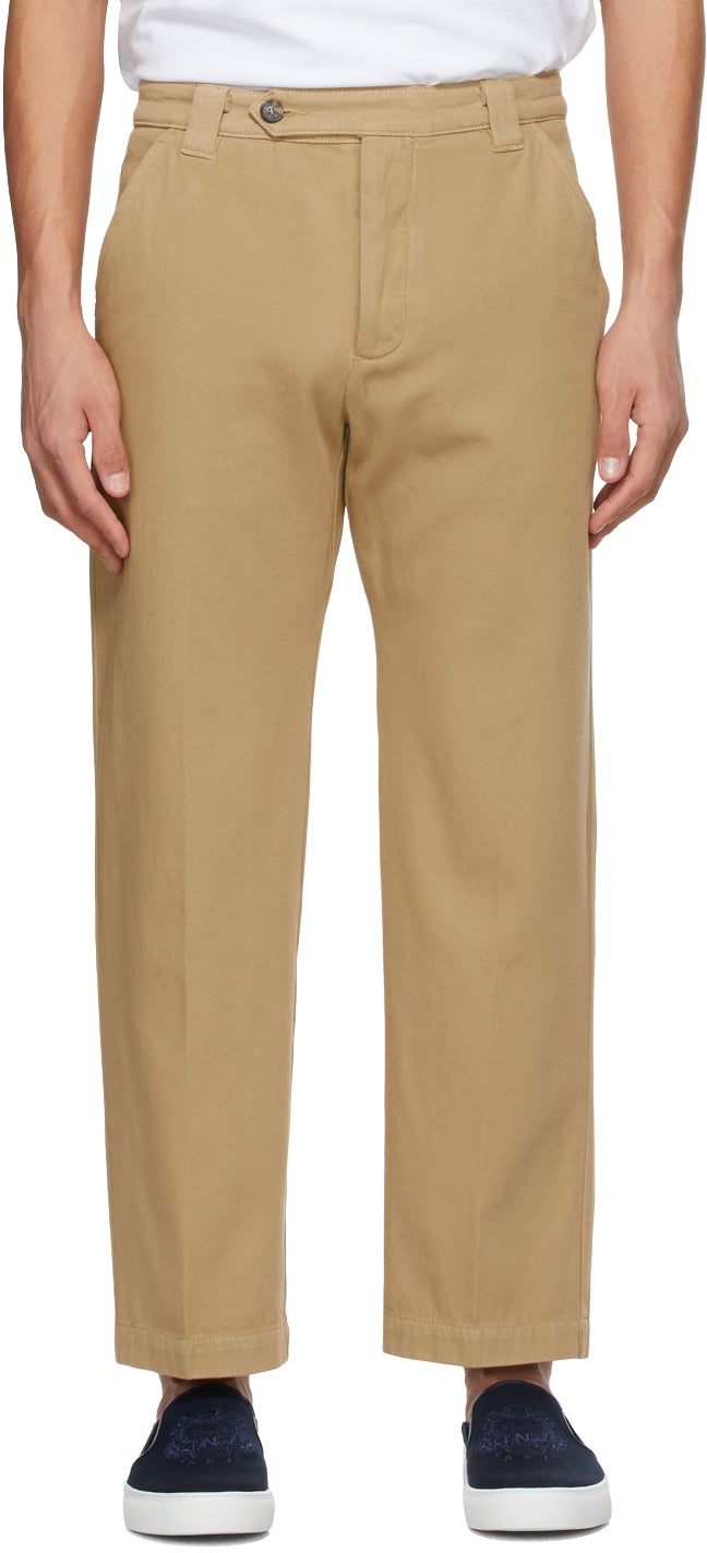 Kenzo Beige Cropped Trousers - Pantalon recadré Kenzo Beige - 겐조 베이지가 자른 바지를 자른다
