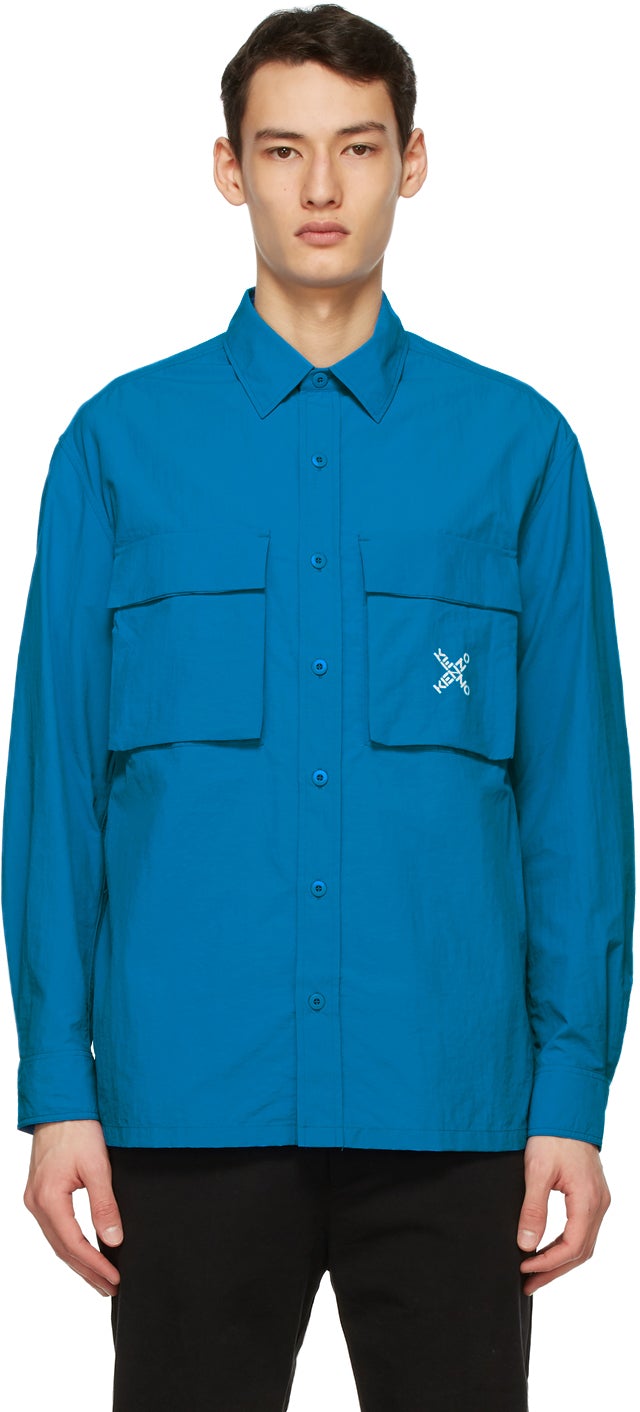Kenzo Blue Sport 'Little X' Over Shirt - Kenzo Blue Sport 'Petit X' chemise - 켄조 블루 스포츠 '작은 x'셔츠 이상