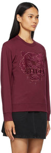 Kenzo Burgundy Velvet Tiger Head Sweatshirt