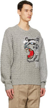 Kenzo Grey Kansai Yamamoto Edition Wool Embroidered Sweater
