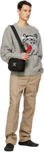 Kenzo Grey Kansai Yamamoto Edition Wool Embroidered Sweater