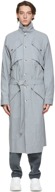 Kenzo Grey Long Ripstop Parka - Kenzo Grey Long Ripstop Parka - 켄조 그레이 긴 립스틱 파카