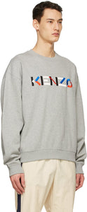 Kenzo Grey Oversized Logo Sweatshirt