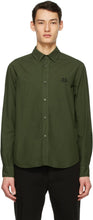 Kenzo Khaki Tiger Crest Shirt - Kenzo Kaki Tiger Crest Chemise - Kenzo Khaki Tiger Crest Shirt.