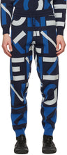 Kenzo Navy Jacquard Monogram Sport Lounge Pants - Pantalon de sport de sport monogramme Kenzo Navy Jacquard - Kenzo 해군 자카드 모노그램 스포츠 라운지 바지