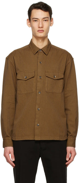 Kenzo Tan Striped Over Shirt - Kenzo Tan rayé chemise - 켄조 탄은 셔츠 위에 줄무늬가있다