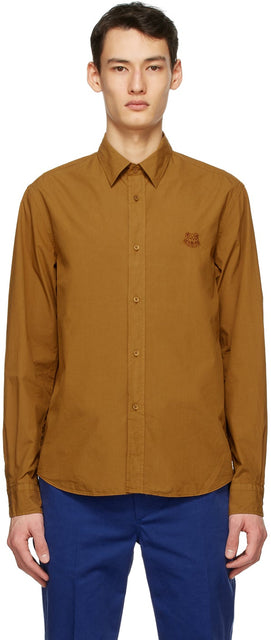 Kenzo Tan Tiger Crest Shirt - Chemise de crête de Tan Tiger Kenzo Tan - 켄조 탄 타이거 크레스트 셔츠