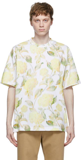 Kenzo White Floral Print Skate T-Shirt - T-shirt de skate imprimé floral blanc kenzo - 켄조 화이트 플로랄 프린트 스케이트 티셔츠