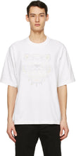 Kenzo White Oversized Gradient Tiger T-Shirt - T-shirt de tigre dégradé surdimensionné blanc kenzo - Kenzo 화이트 대형 그라디언트 타이거 티셔츠