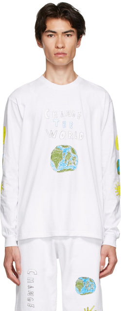 Kids Worldwide White 'Change The World' T-Shirt - Les enfants Whitewide White 'changer le T-shirt du monde' - Worldwide White '세계 바꾸기 