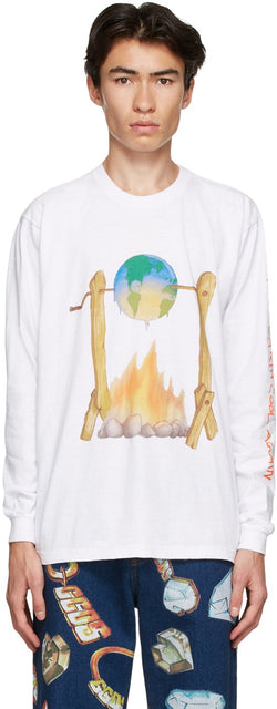 Kids Worldwide White Earth Roasting T-Shirt - T-shirt de torréfaction de la terre blanche des enfants - 전세계 어린이 화이트 지구 구이 티셔츠