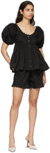 Kika Vargas Black Scalloped Elsie Shorts