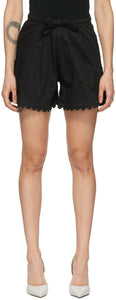 Kika Vargas Black Scalloped Elsie Shorts - Kika Vargas Black Scalloped Elsie Shorts - Kika Vargas Black Scalloped Elsie 반바지