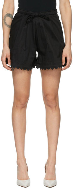 Kika Vargas Black Scalloped Elsie Shorts - Kika Vargas Black Scalloped Elsie Shorts - Kika Vargas Black Scalloped Elsie 반바지