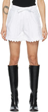 Kika Vargas White Elsie Scalloped Shorts - Kika Vargas Blanc Elsie Scaloped Shorts - Kika Vargas White Elsie Scalloped 반바지