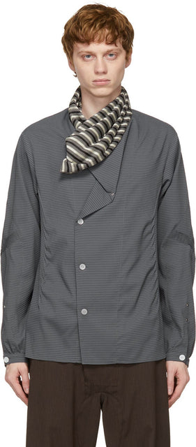 Kiko Kostadinov Grey Anthonis Pleated Shirt - Chemise plissée anthonis grise Kiko Kostadinov - Kiko Kostadinov 회색 Anthonis Pleated Shirt.