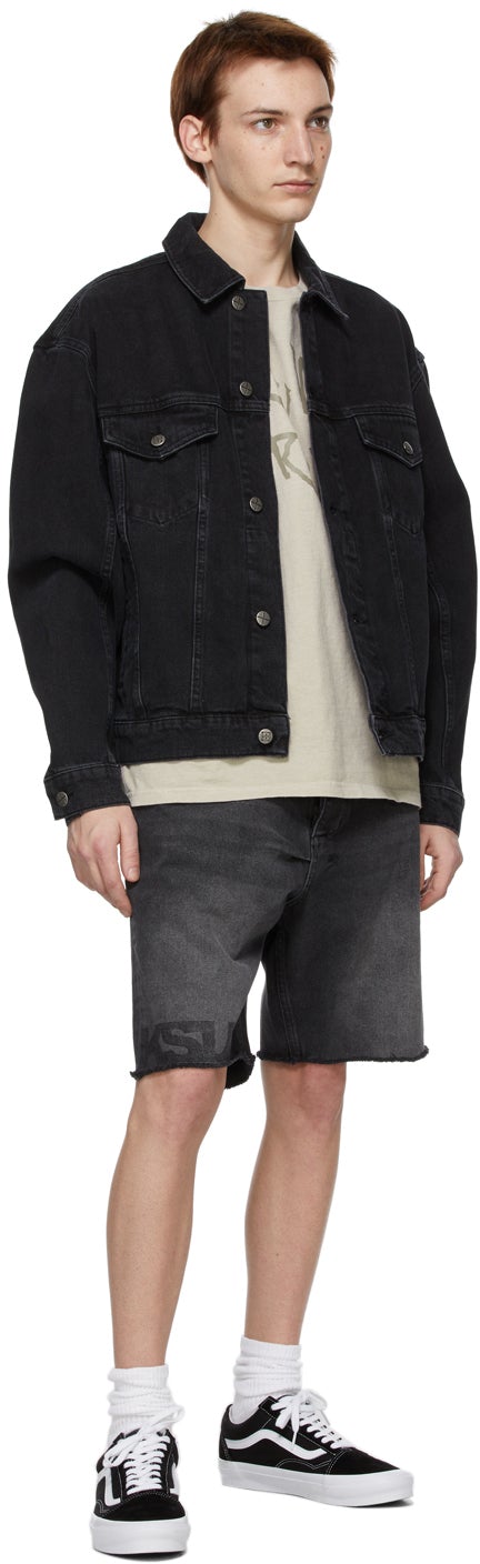 Ksubi Black Denim Oh G Burnout Jacket