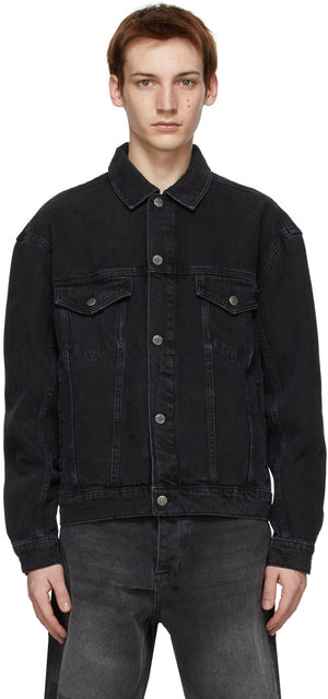 Ksubi Black Denim Oh G Burnout Jacket - Ksubi Black Denim Oh g Burnout Veste - KSUBI 블랙 데님 OH G 번 아웃 재킷