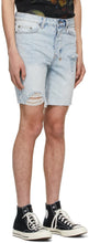 Ksubi Blue Chopper Trashed Shorts