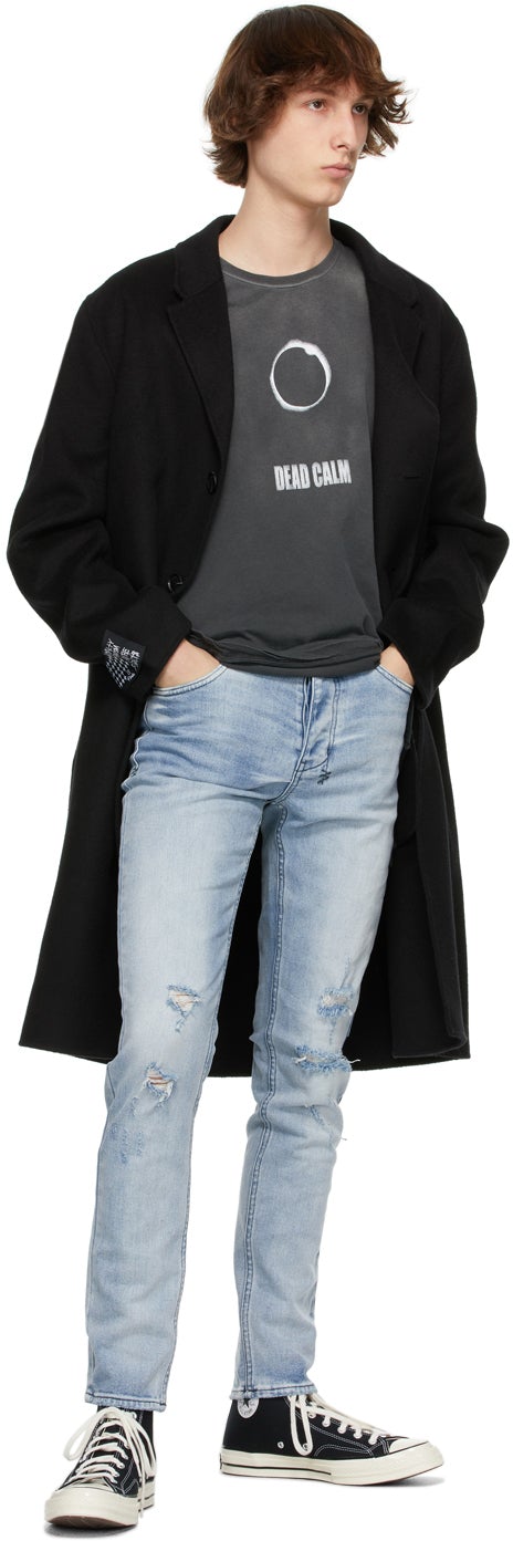 Ksubi Grey 'Calm' Seeing Lines T-Shirt