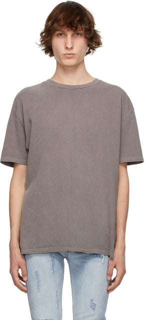 Ksubi Grey Cross Logo Biggie T-Shirt - Ksubi gris croix logo biggie t-shirt - Ksubi 회색 크로스 로고 Biggie T 셔츠