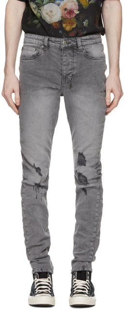 Ksubi Grey Distressed Chitch Jeans - Ksubi gris en détresse jeans - ksubi 회색 고민 chitch 청바지
