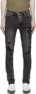 Ksubi SSENSE Exclusive Black Trashed Van Winkle Angst Jeans - Ksubi Ssense exclusive Black Trashed van Winkle angst jeans - KSUBI SSENSE 독점적 인 검은 색 휴식 밴 윙클 ANGST 청바지