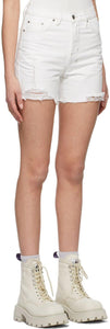 Ksubi White Racer Trashed Shorts