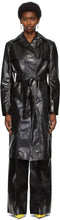 Kwaidan Editions Black Rubberized Belted Coat - Kwaidan Editions Black Coolized Coffret - Kwaidan 에디션 블랙 고무 벨트 코트